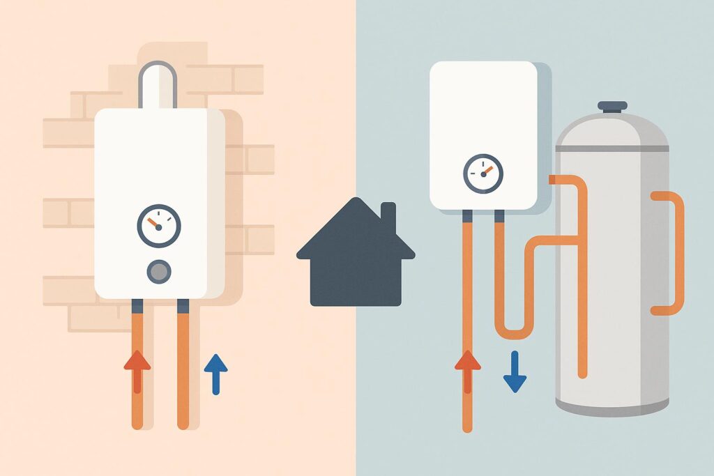 combi boiler vs system boiler installation