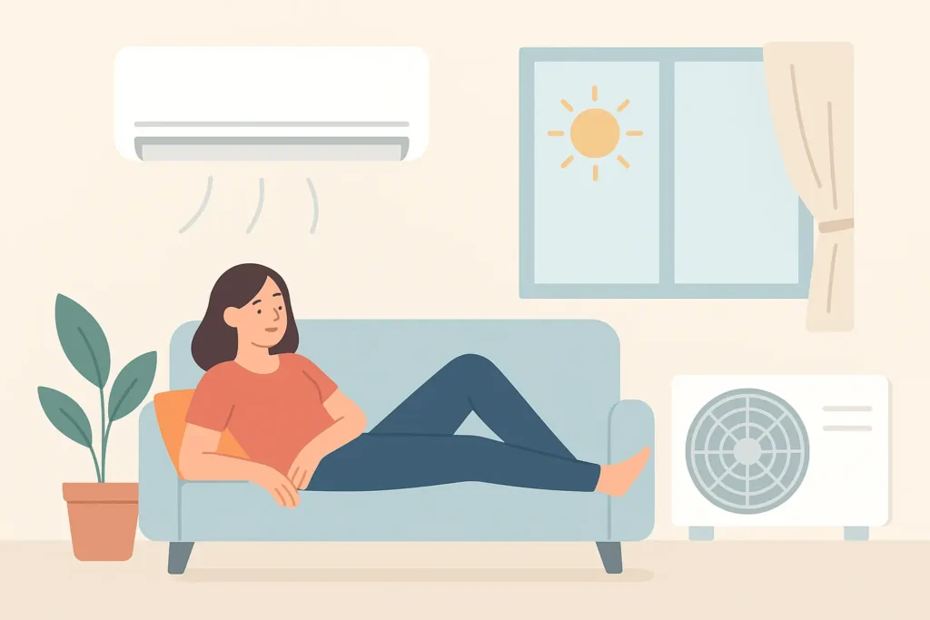 heat pump and an air con unit