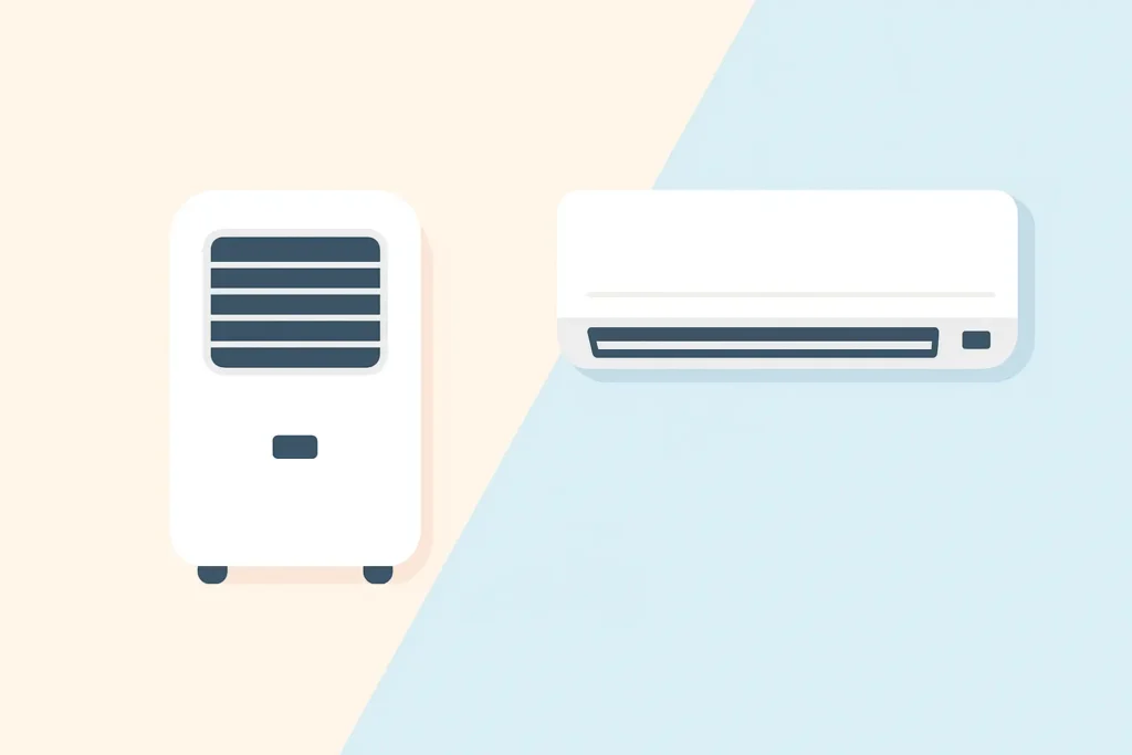 portable air con unit and a wall mounted unit
