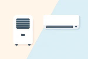 portable air con unit and a wall mounted unit